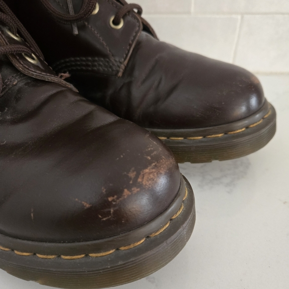 Doc Martens 1460 Pascal Boots Chocolate Brown Combat Moto Boots Chunky Sole Sz 9 - Picture 3 of 12